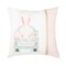18" x 18" Happy Easter Bunny Eggs Embroidered Throw Pillow